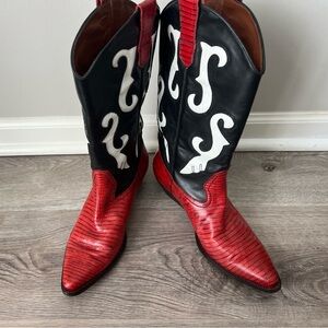 VTG Nine West Women Romnee Cowboy Boots 8 Western 90s Rodeo Coachella Festival